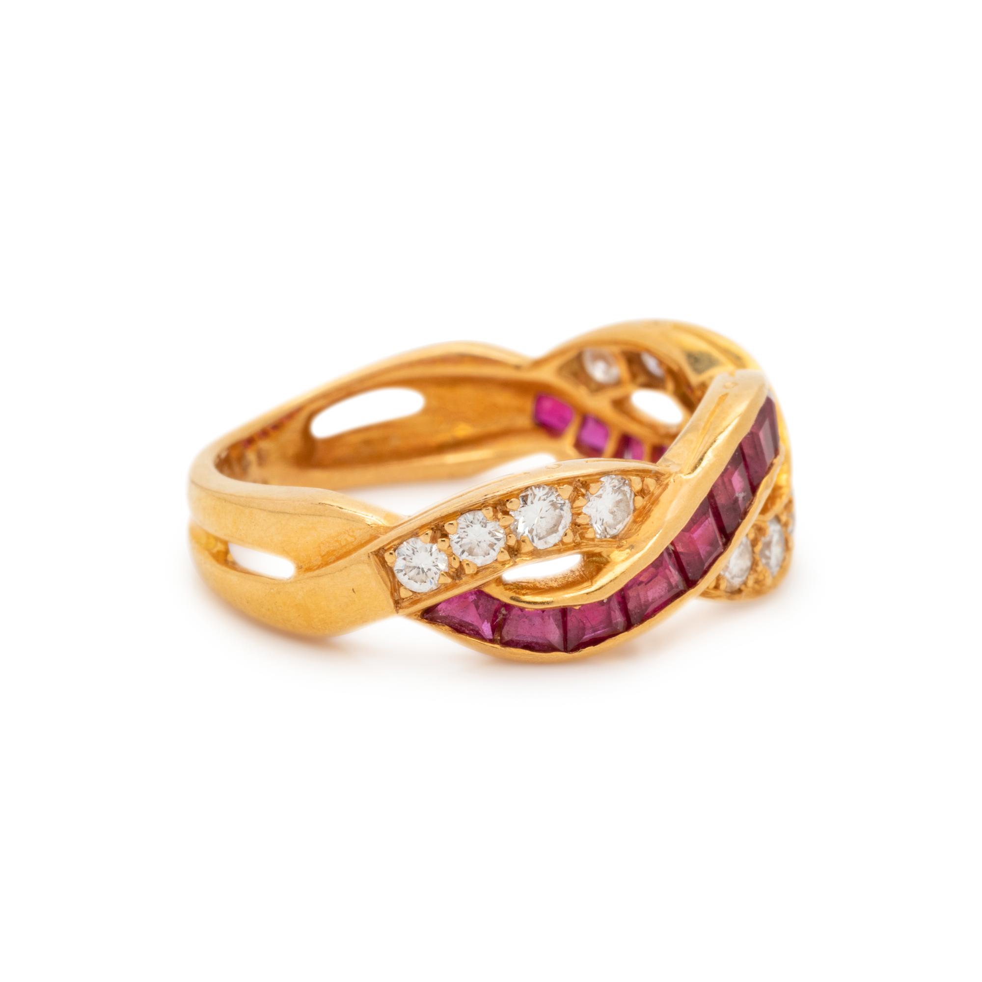 OSCAR HEYMAN & BROTHERS, DIAMOND AND RUBY RING