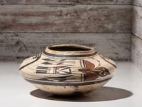 Polychrome Pottery Bowl, with Avian Designs