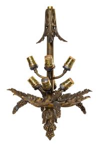 A Continental Gilt Bronze Eight-Light Chandelier Height 23 inches.