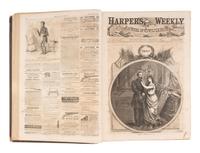 [CIVIL WAR]. Harper's Weekly . A group of 3 bound volumes for 1862 (partial), 1863, and 1864. New York: Harper & Brothers.