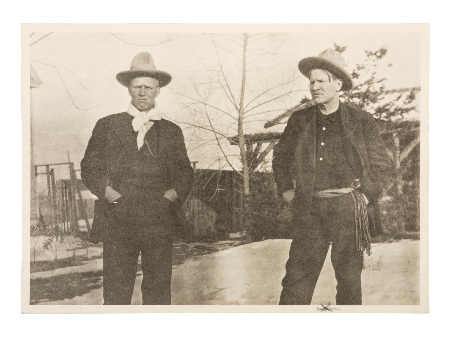 William F. "Buffalo Bill" Cody 3 photographs related to Buffalo Bill's Wild West, incl. "Sioux Princess" Julie Nelson. [ With: ] Photograph of Charlie Russell and friend.