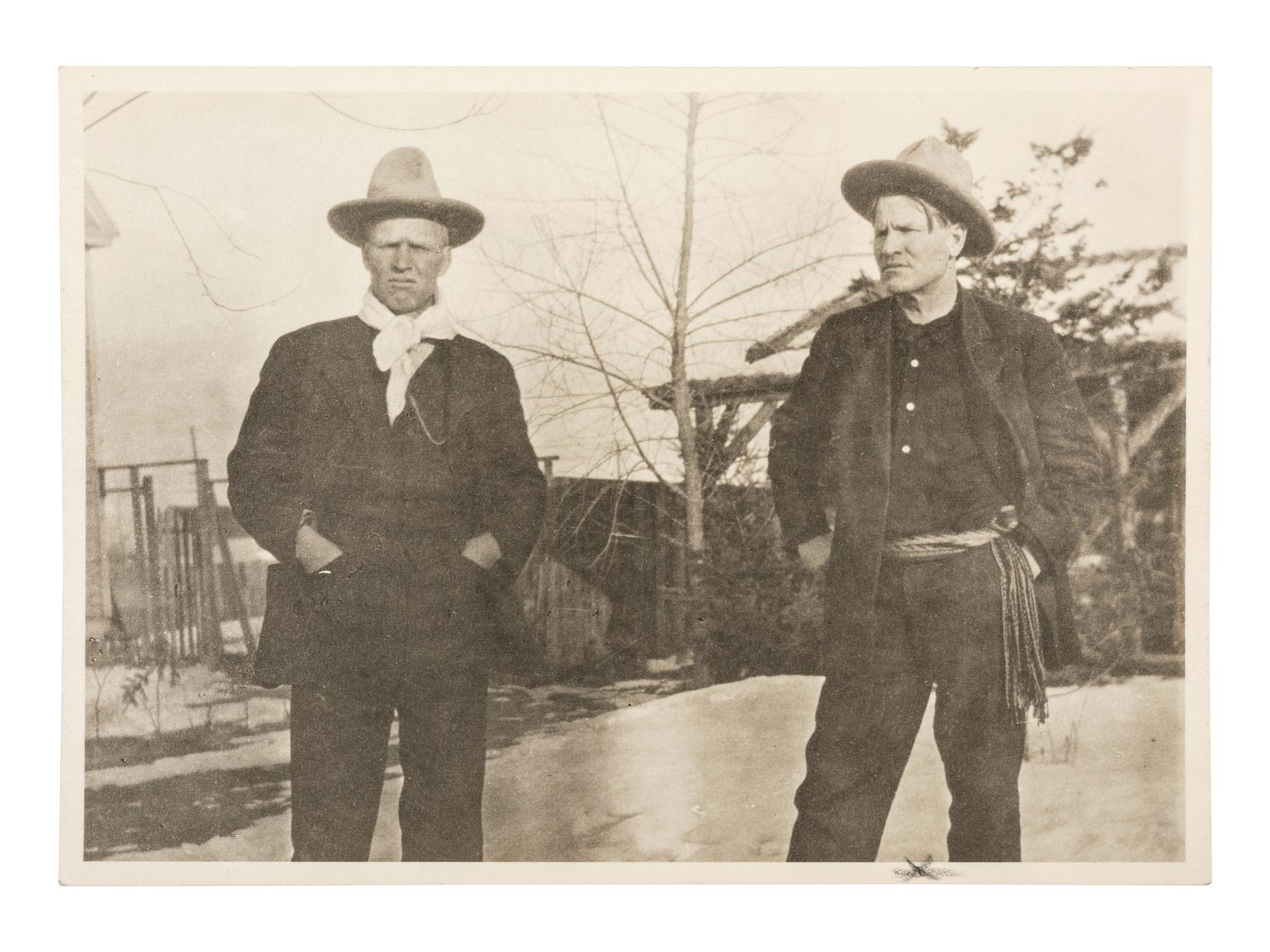 William F. "Buffalo Bill" Cody 3 photographs related to Buffalo Bill's Wild West, incl. "Sioux Princess" Julie Nelson. [ With: ] Photograph of Charlie Russell and friend.