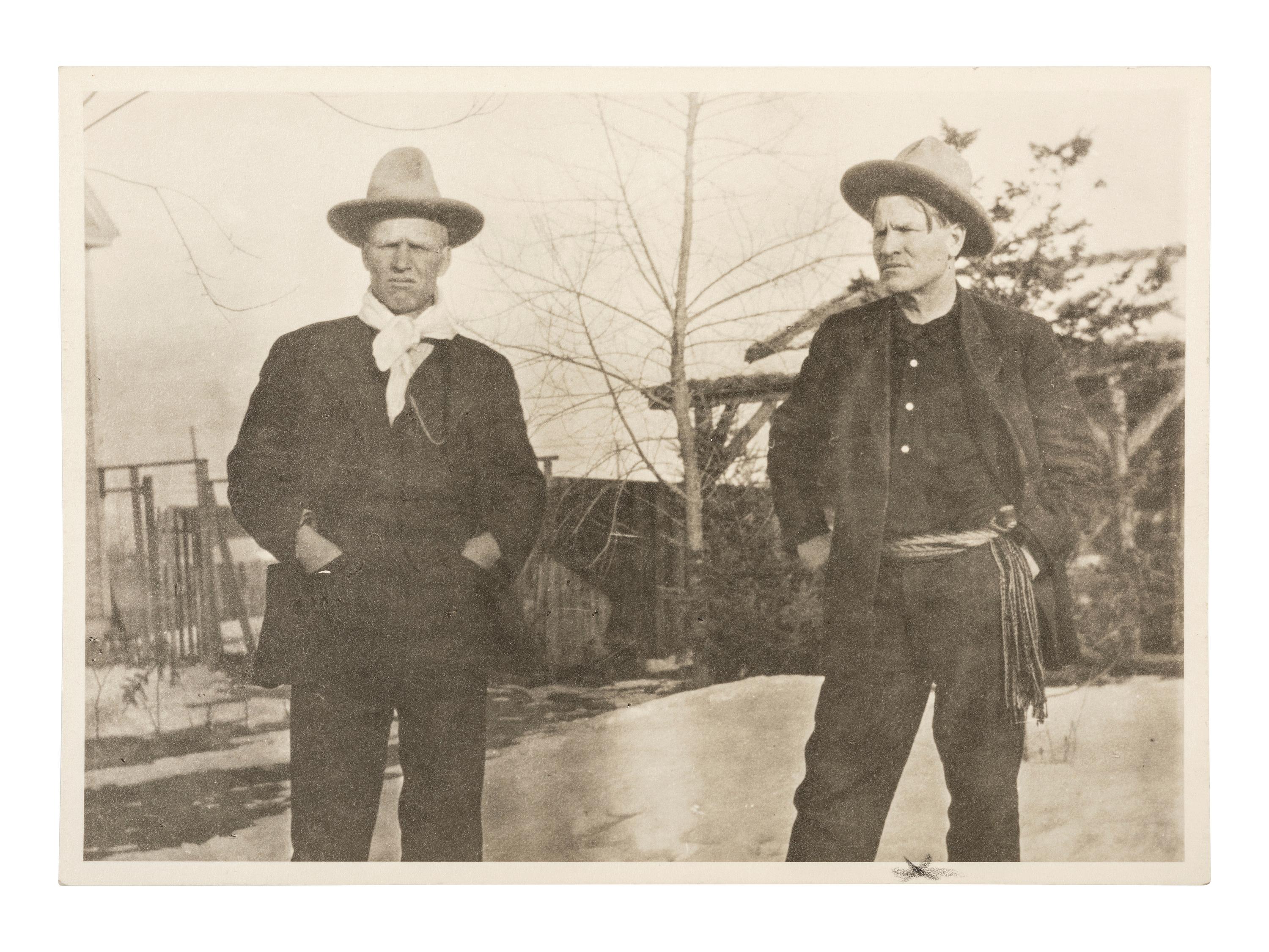 William F. "Buffalo Bill" Cody 3 photographs related to Buffalo Bill's Wild West, incl. "Sioux Princess" Julie Nelson. [ With: ] Photograph of Charlie Russell and friend.