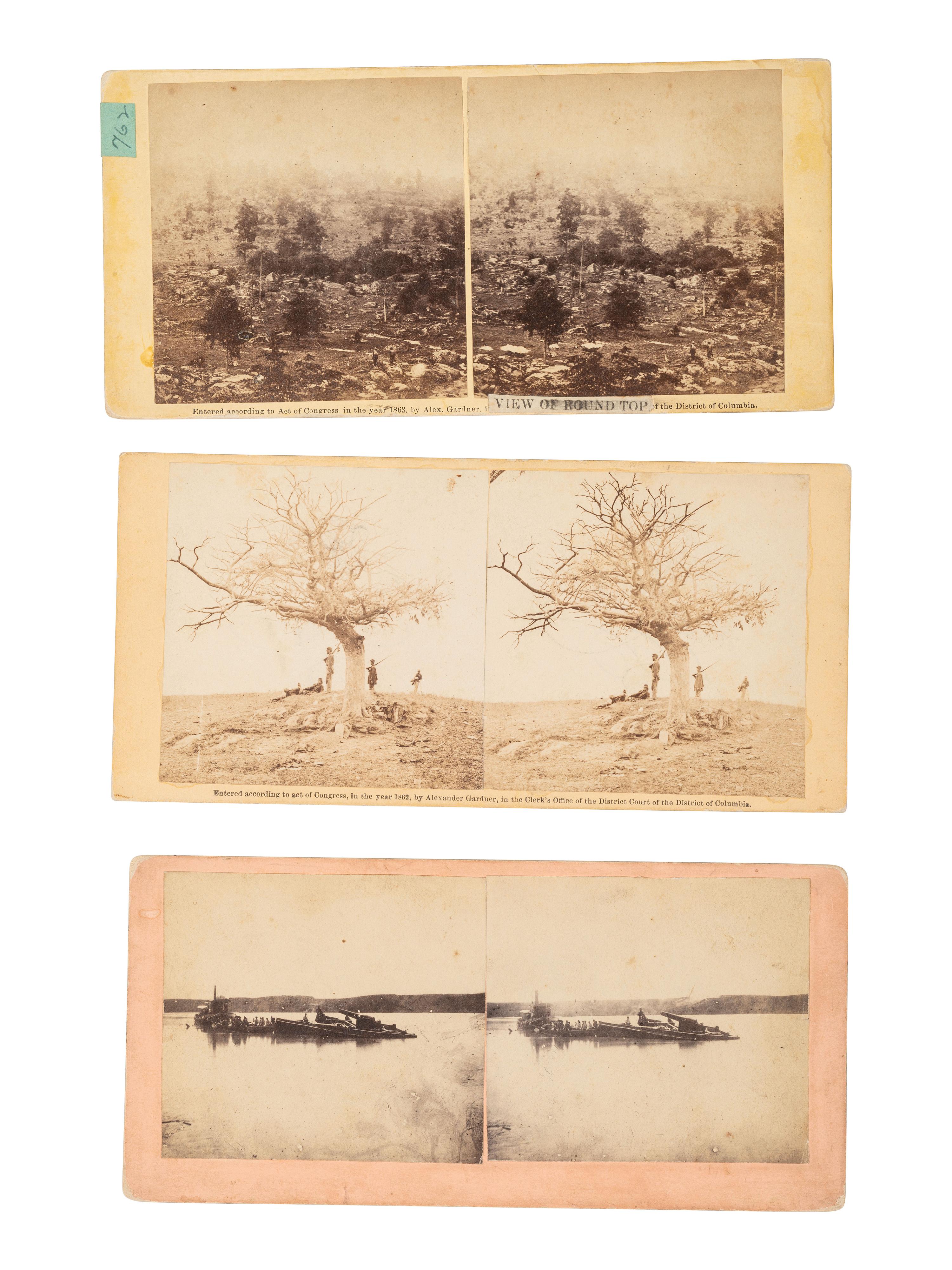 [CIVIL WAR]. 21 assorted Civil War stereoviews published by Alexander GARDNER. 1862-1865.