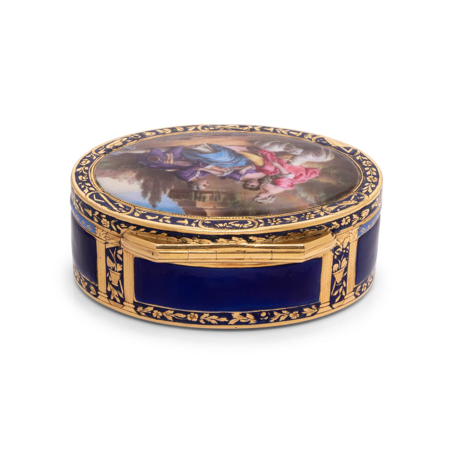 A Louis XVI Gold and Enamel Snuff Box