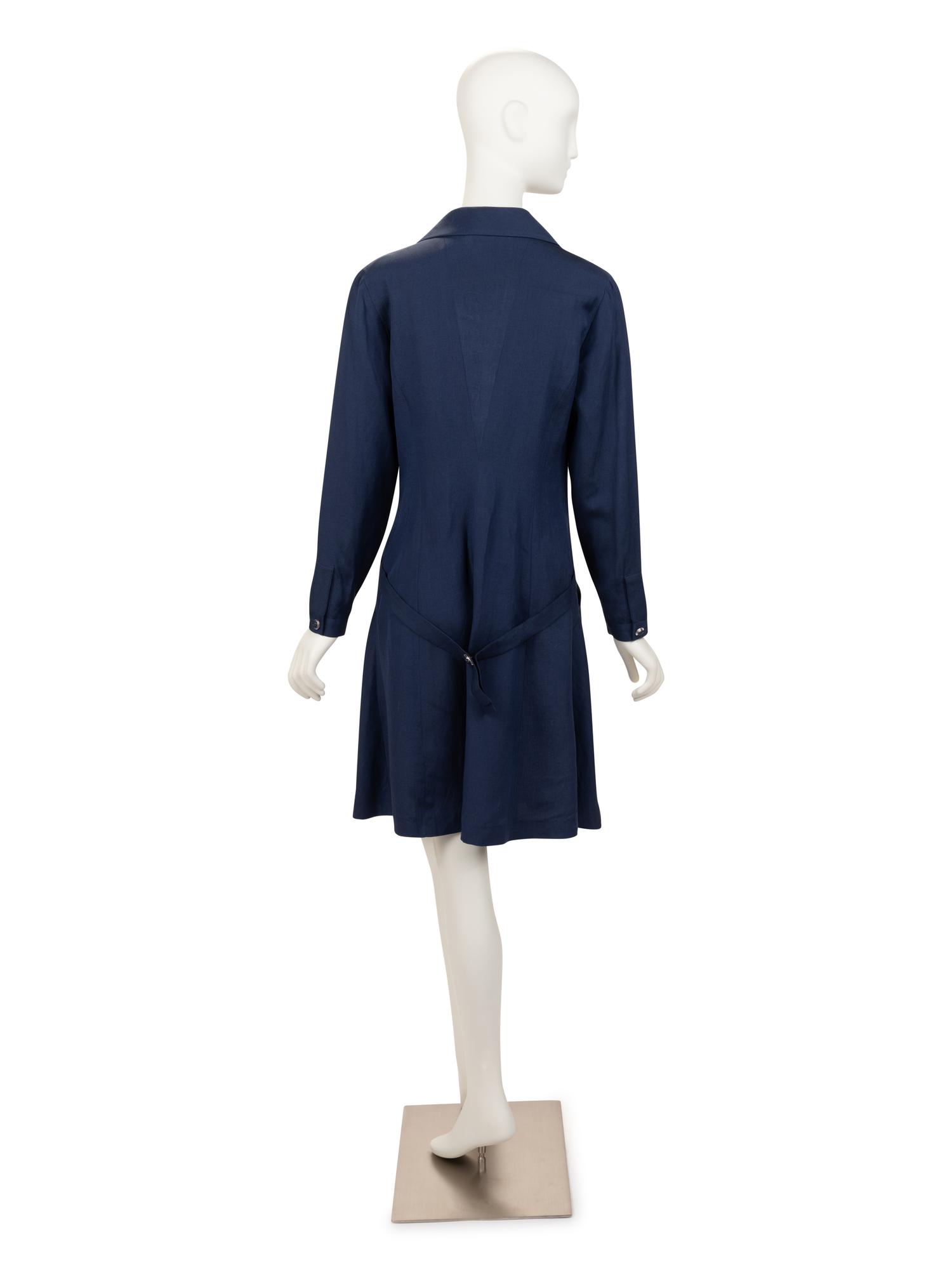 Chanel Blue Silk Dress, 1990s