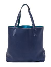 An Hermes Bleu Izmir/Bleu Sapphire 45cm Taurillon Clemence Double Sens Tote, 17.5" x 15.5" x 5".