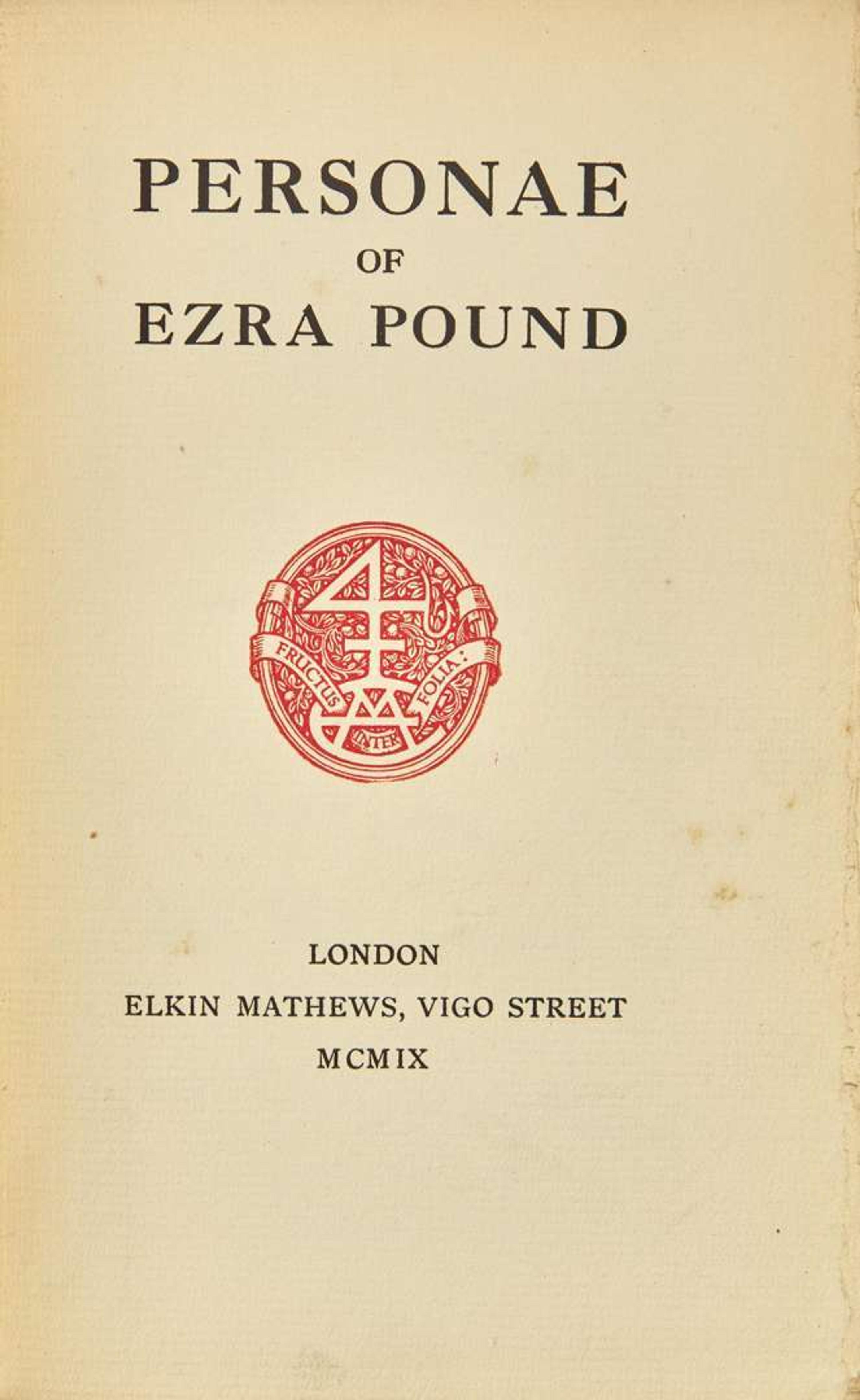 [Literature] Pound, Ezra: Personae