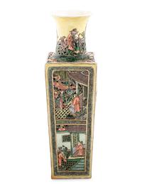A Chinese Carved Sancai Porcelain Vase