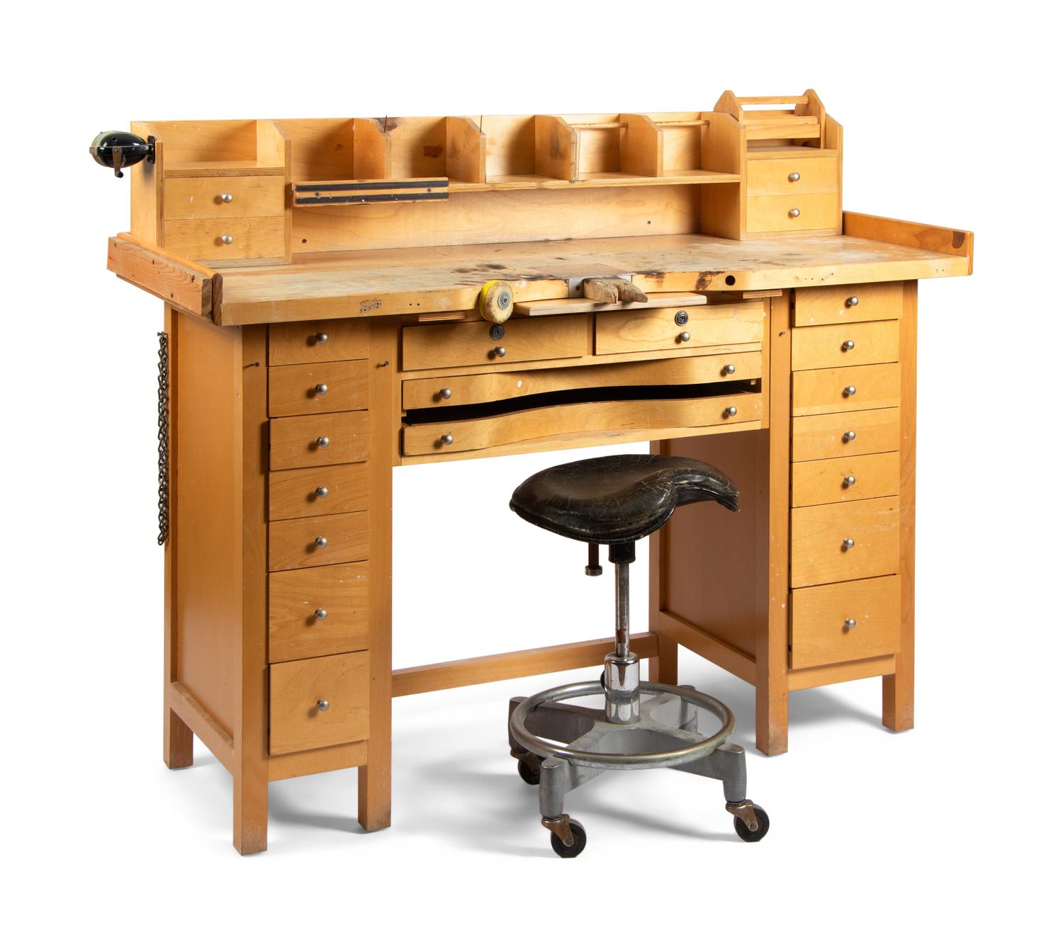 Jesse Monongya's Primary Personal Work Bench and Stool
