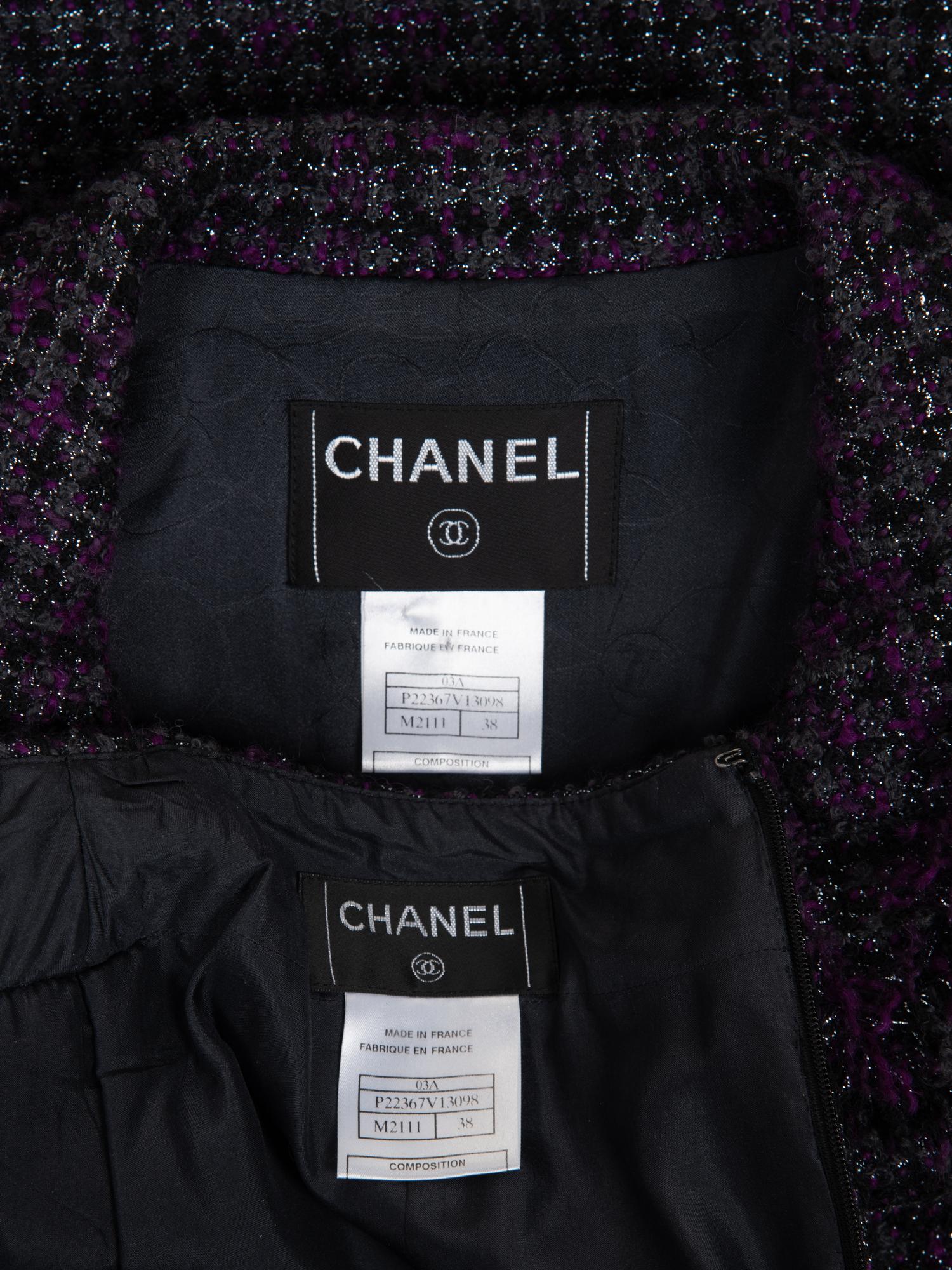 Chanel Plaid Tweed Skirt Suit, Fall 2003