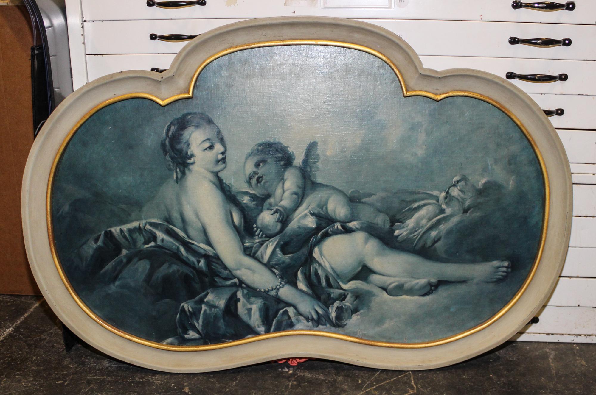 A French Painted Canvas Panel Height 26 1/2 x width 47 1/2 inches. — 19TH CENTURY