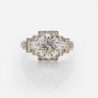 Art Deco Platinum Diamond Ring c. 1920 2.02 Old European-Cut Diamond, GIA Certified