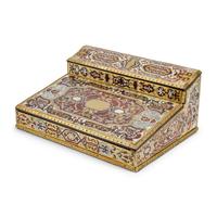A French Brass and Pewter Inlaid Rosewood Writing Slope