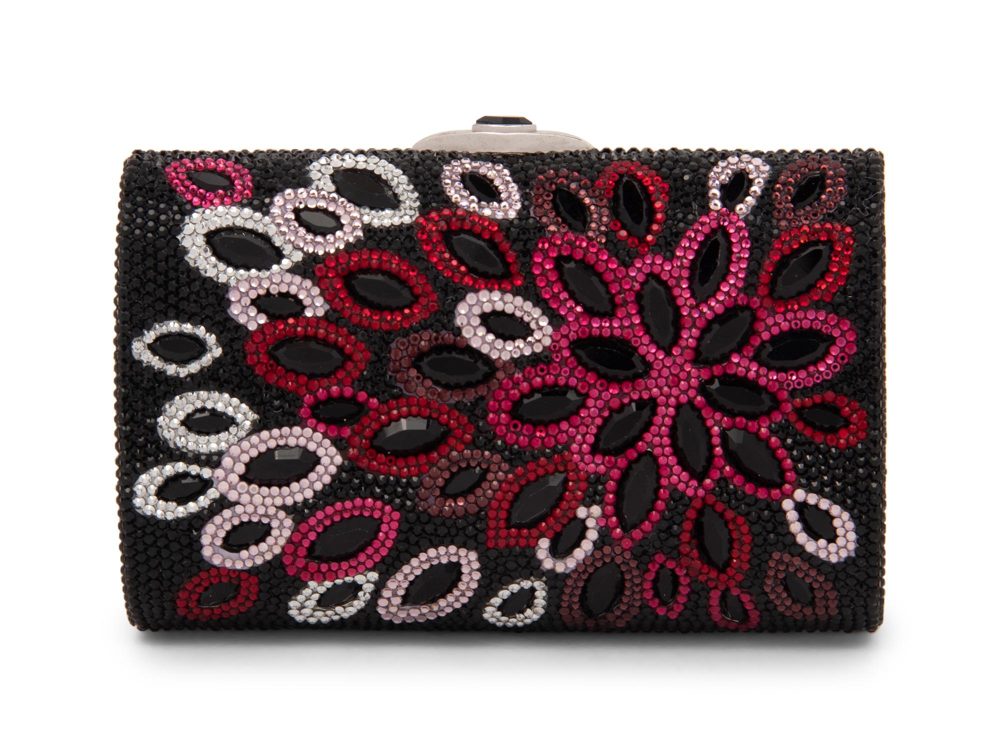 Judith Leiber Pink Flower Minaudière Clutch