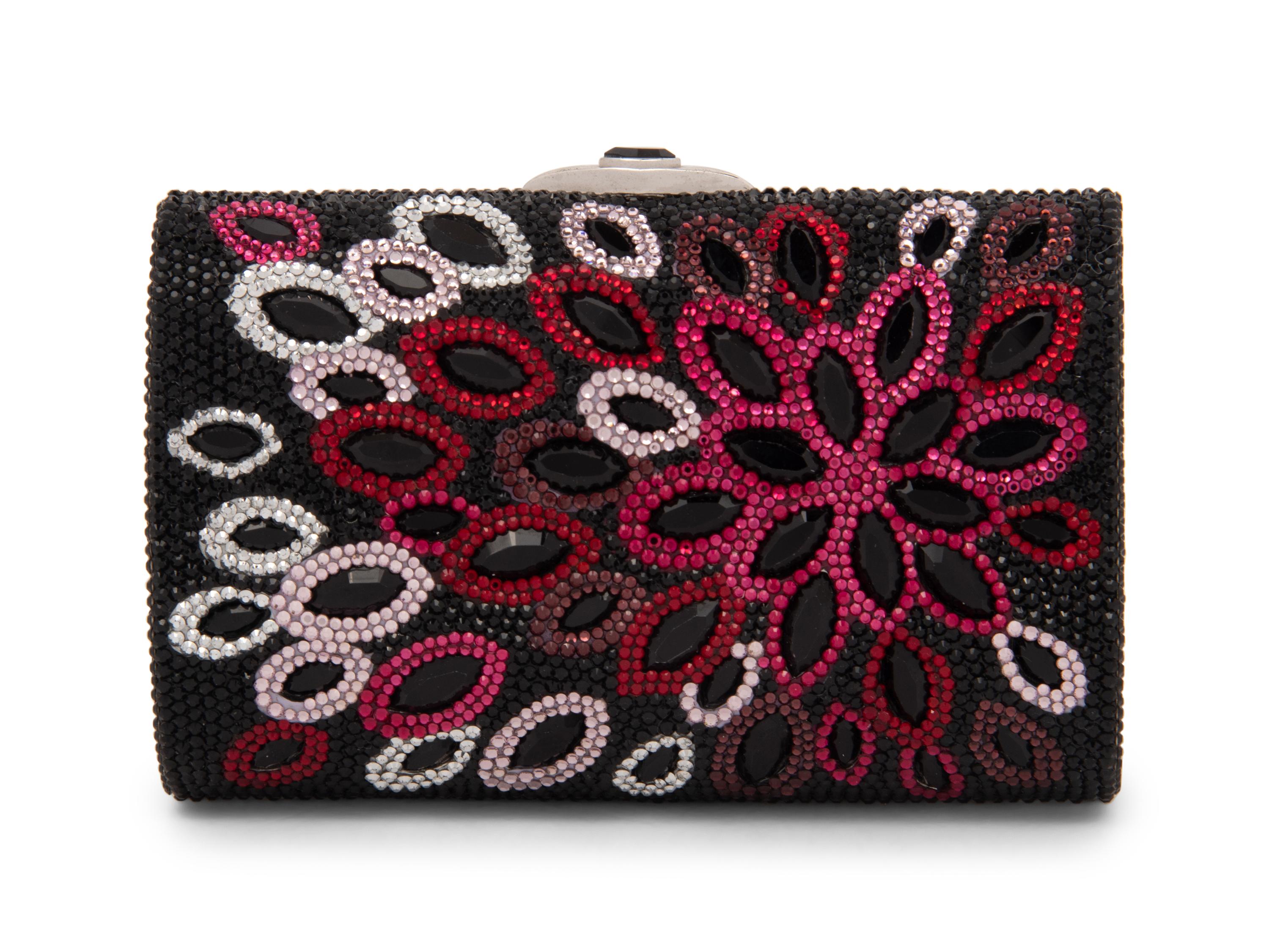 Judith Leiber Pink Flower Minaudière Clutch