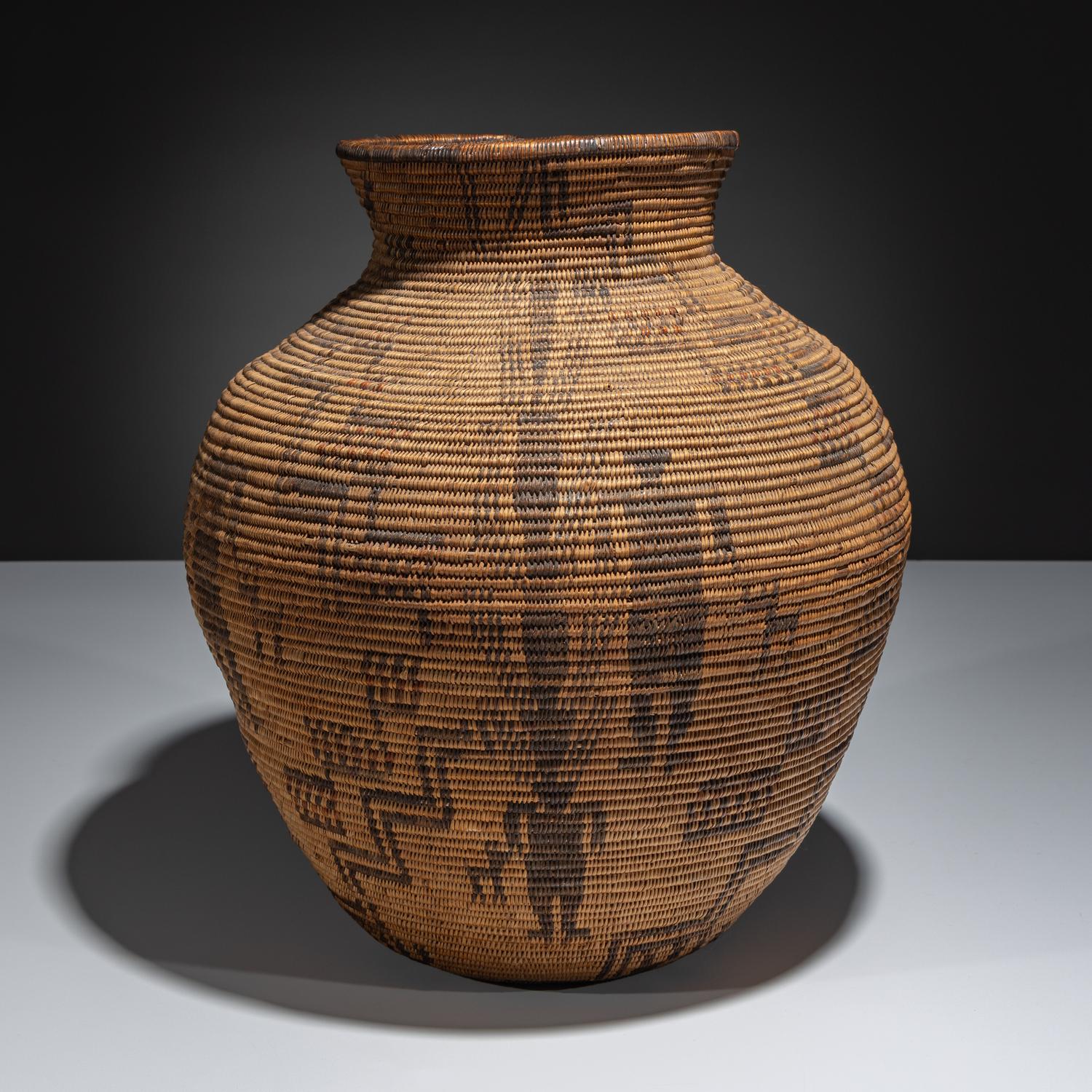 Apache Polychrome Figural Basket