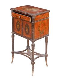 A George III Painted Burl Walnut Small Commode