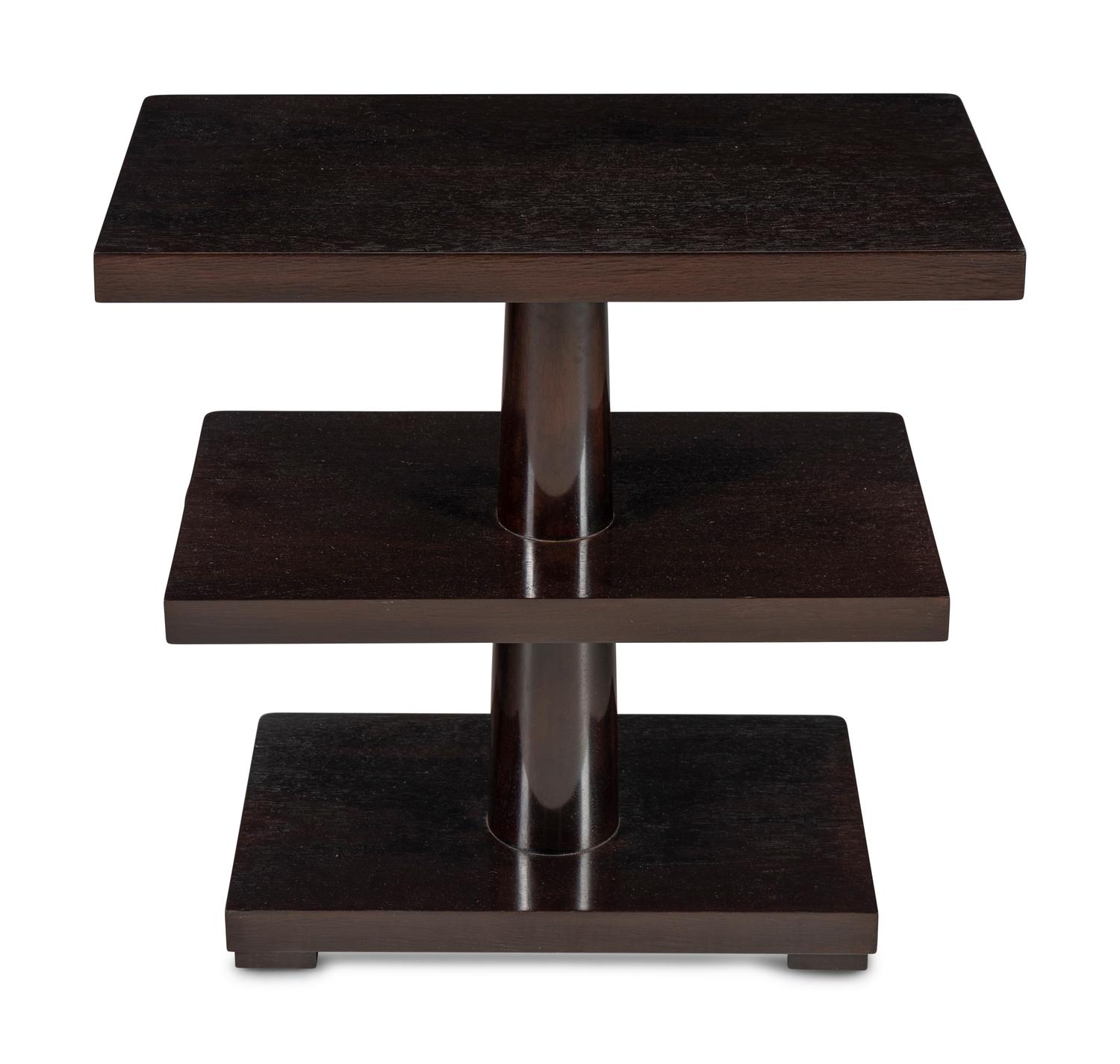 Three-Tier Art Deco Style Hardwood Side Table