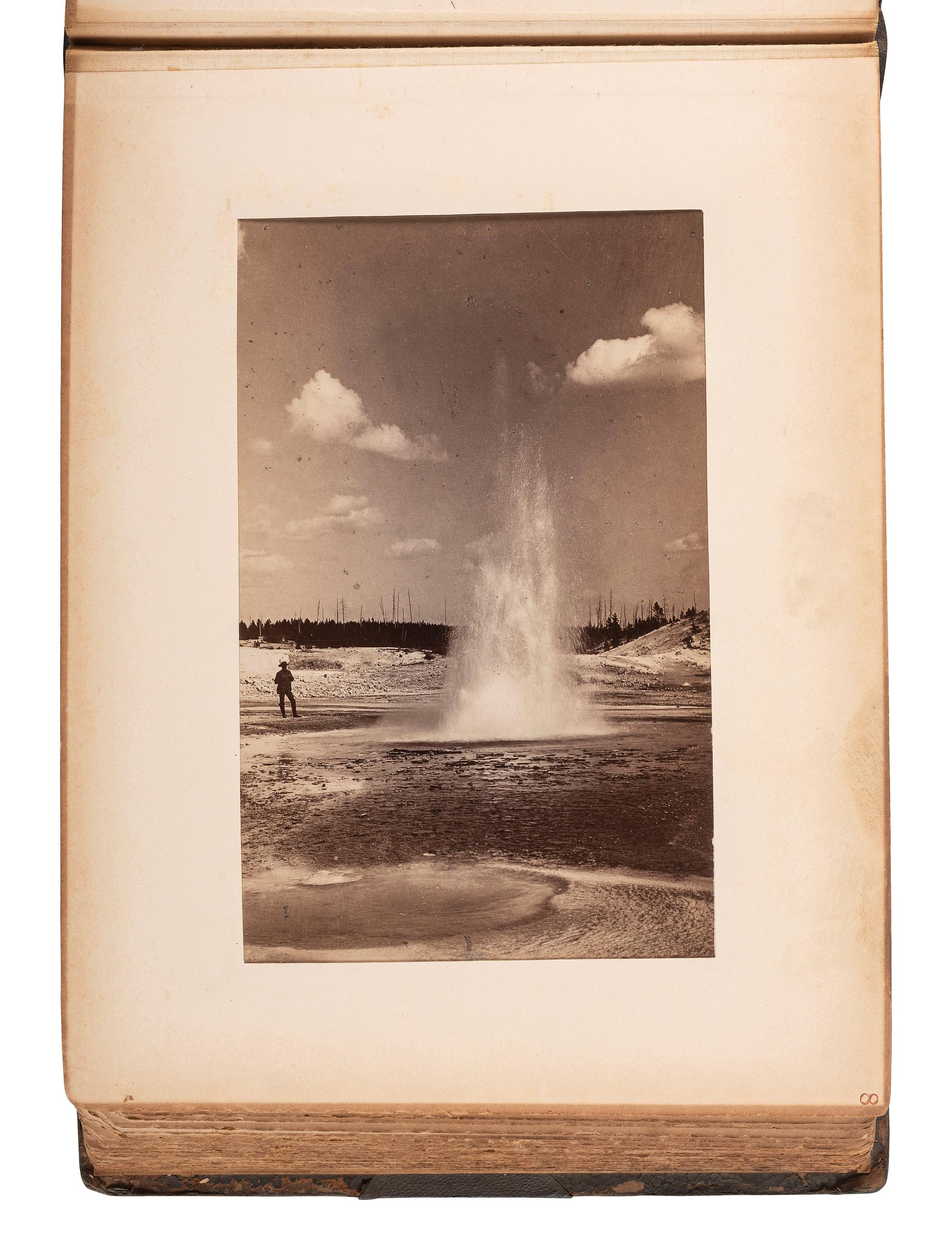 [WESTERN AMERICANA]. HAYNES, F. Jay (1853-1921), photographer. Album containing 24 photographs of Yellowstone National Park. St. Paul, MN.