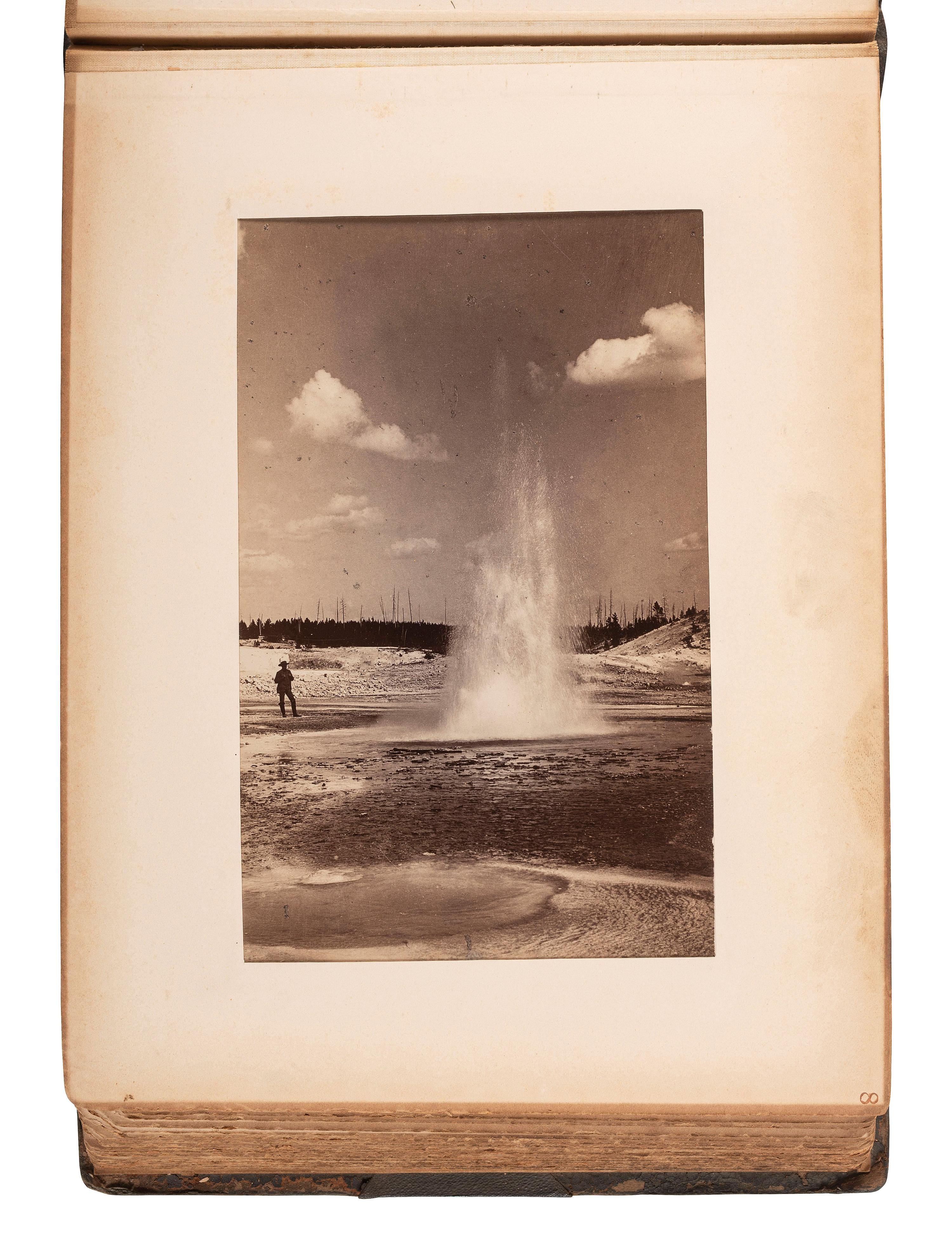 [WESTERN AMERICANA]. HAYNES, F. Jay (1853-1921), photographer. Album containing 24 photographs of Yellowstone National Park. St. Paul, MN.