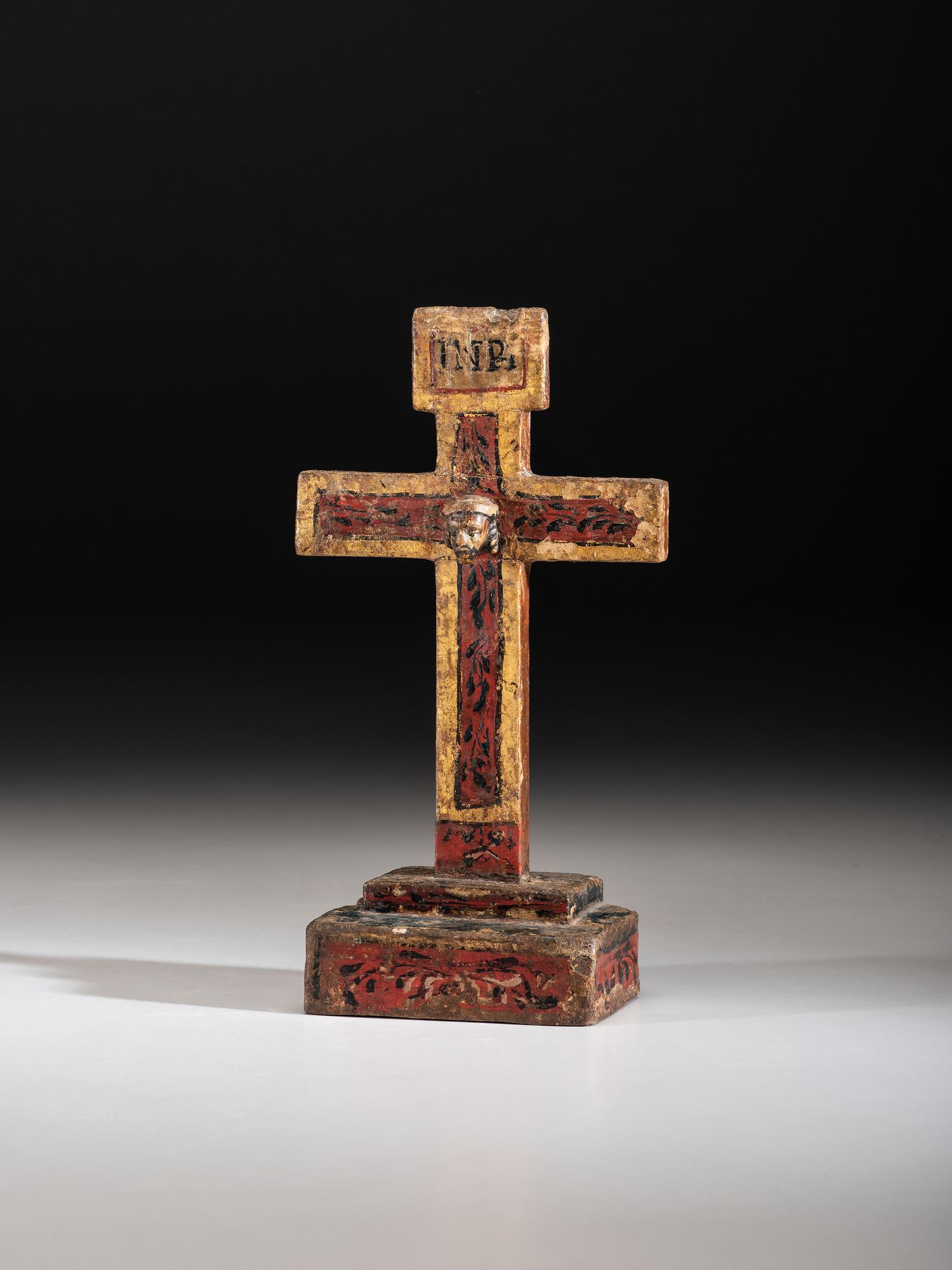 Spanish Colonial Painted Cross