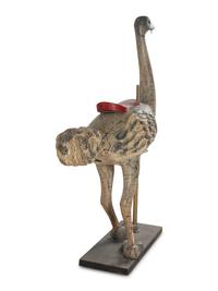 A Carved and Painted Wood Ostrich Carousel Figure