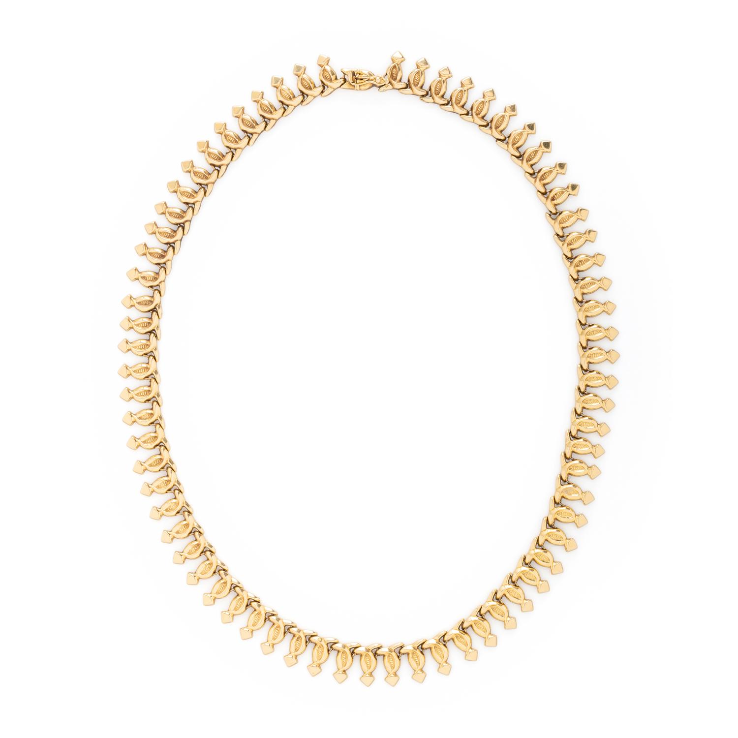 YELLOW GOLD FANCY LINK NECKLACE