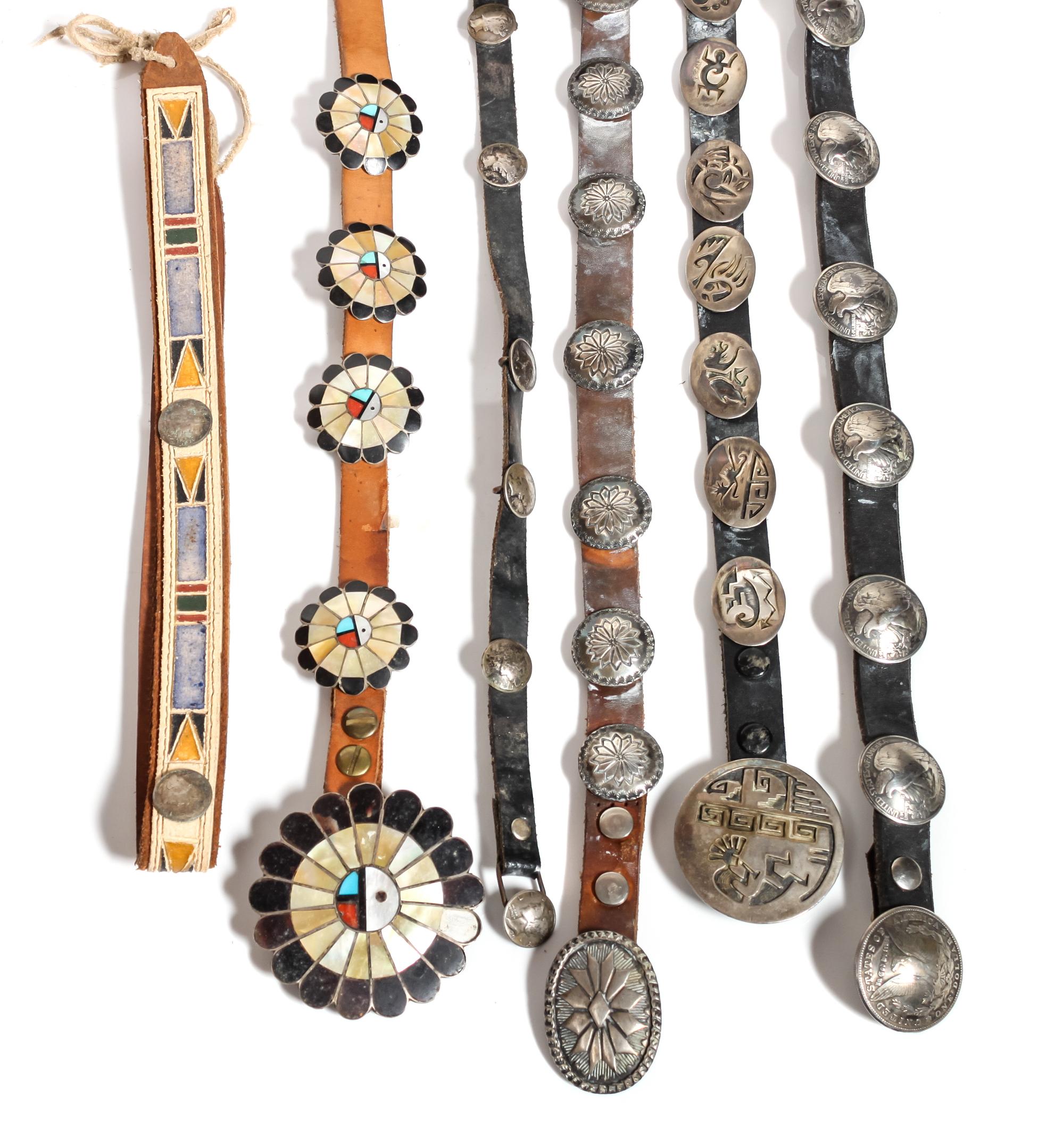Four Southwestern Belts Length of longest 50 inches