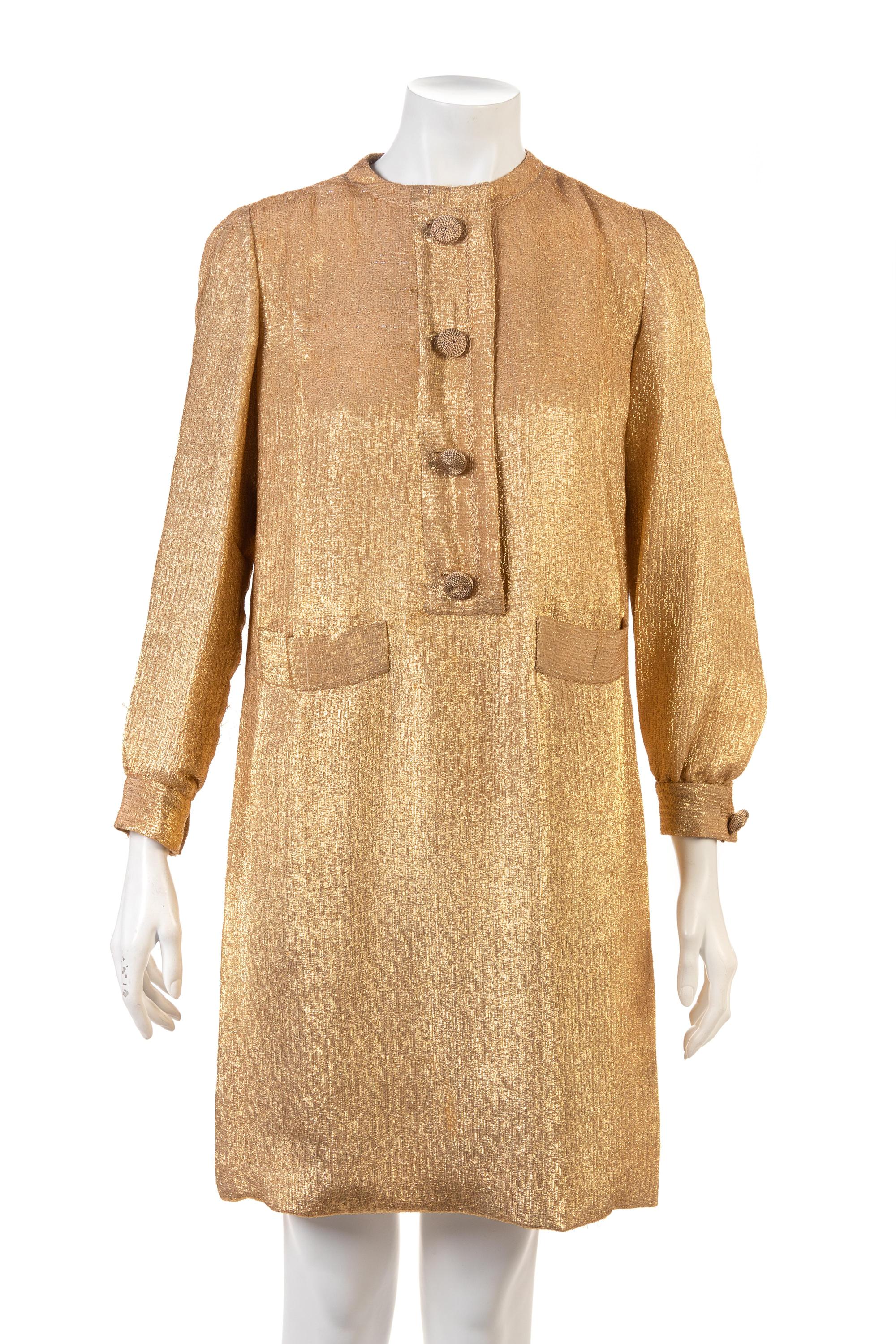 Christian Dior Haute Couture Gold Dress, 1966