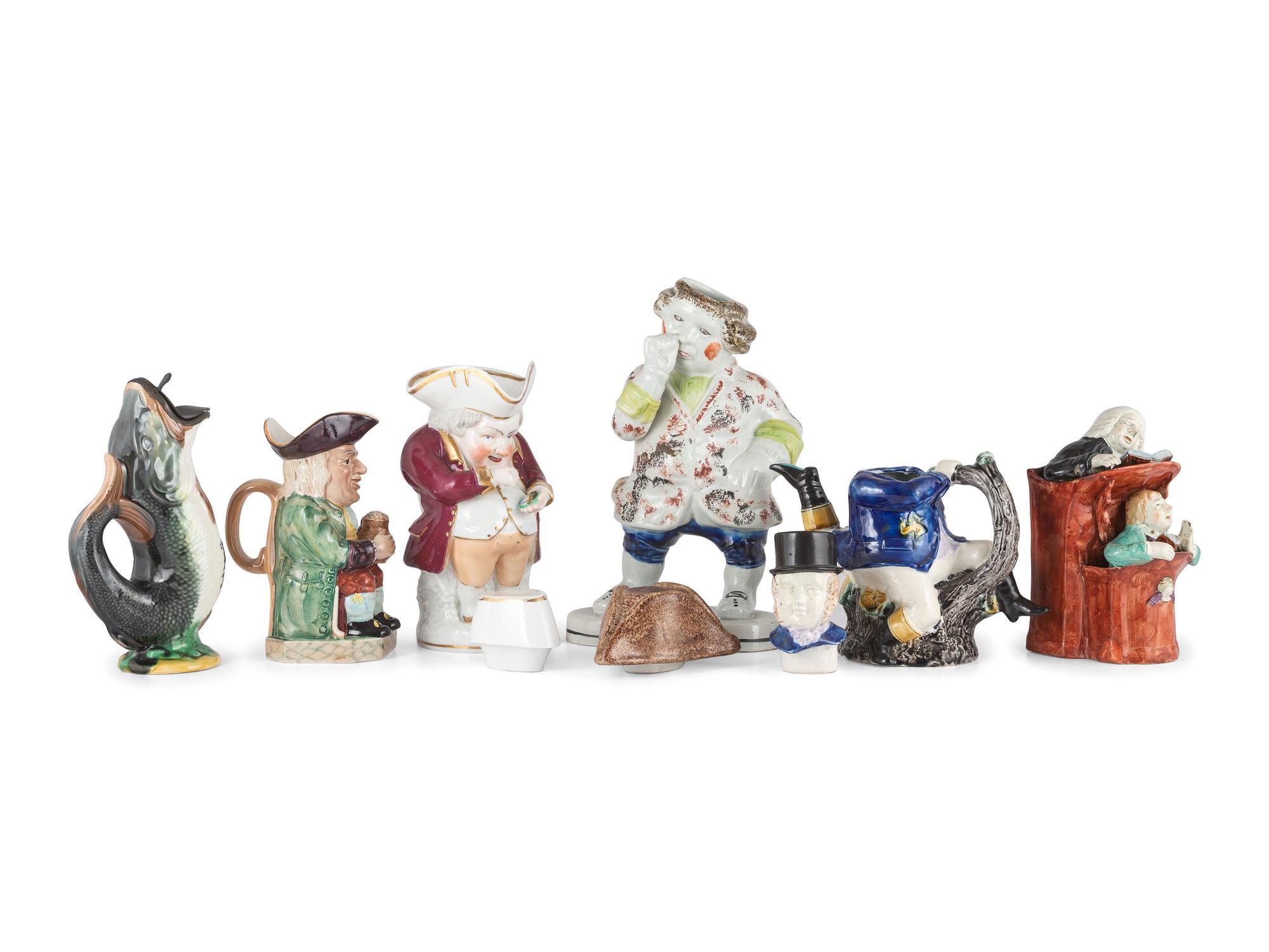 Six English Figural Pottery Pieces
