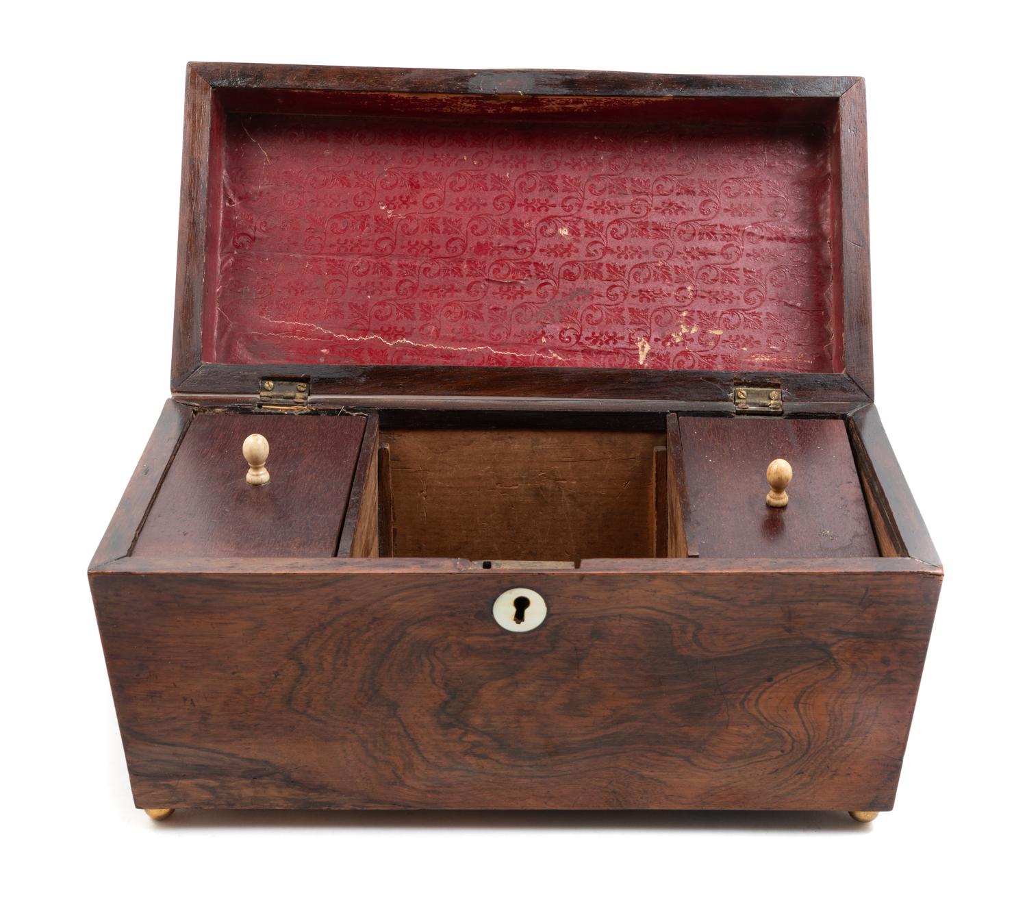 A Regency Rosewood Tea Caddy