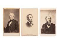 [CIVIL WAR] -- [LINCOLN, Abraham (1809-1865)]. A group of 4 CDVs highlighted by Lincoln portrait and rare view of the Soldiers' Home in Chicago, Illinois. Chicago: S.M. Fassett, ca late 1860s.