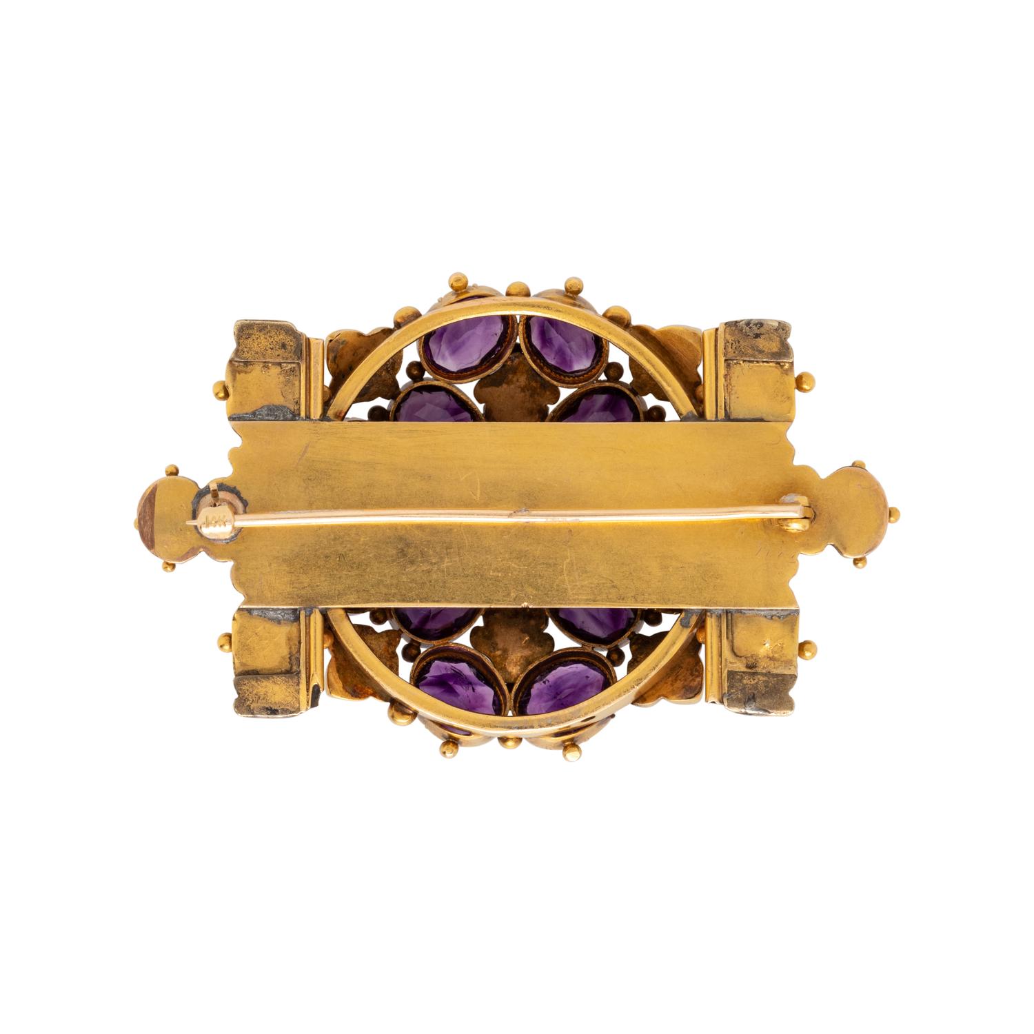 ANTIQUE, AMETHYST BROOCH