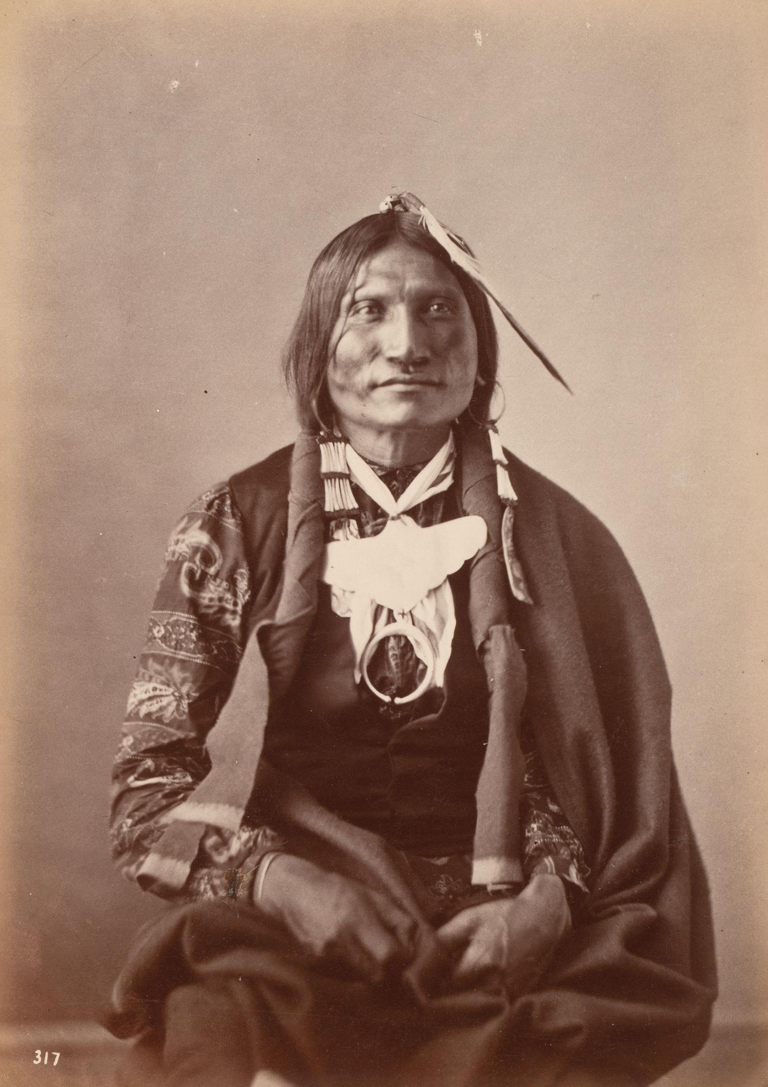 [GARDNER, Alexander (1821-1882), photographer]. Albumen photograph of Good Buffalo, Oglala Lakota. [Washington, DC, 1872].