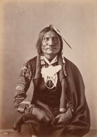 [GARDNER, Alexander (1821-1882), photographer]. Albumen photograph of Good Buffalo, Oglala Lakota. [Washington, DC, 1872].