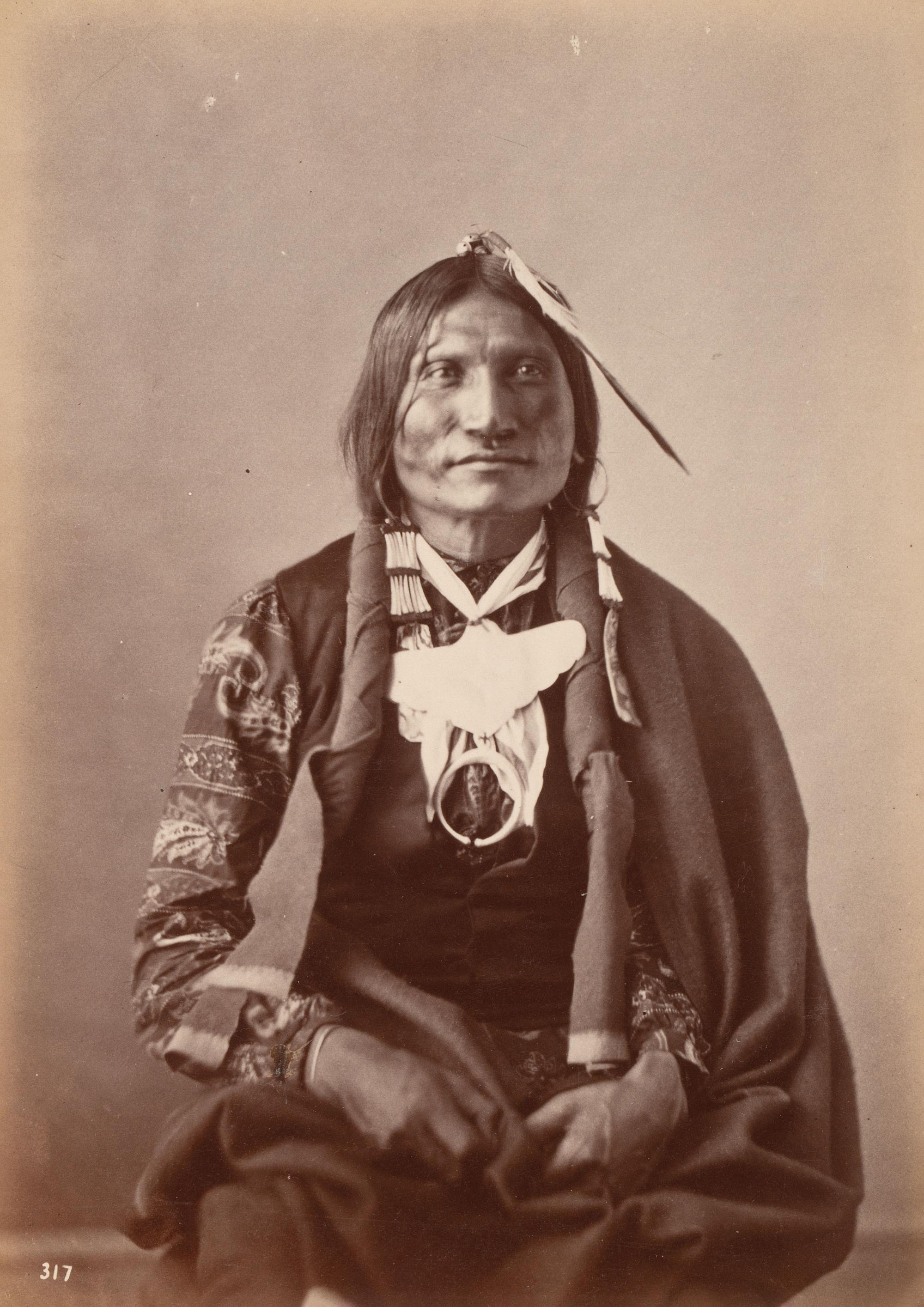 [GARDNER, Alexander (1821-1882), photographer]. Albumen photograph of Good Buffalo, Oglala Lakota. [Washington, DC, 1872].