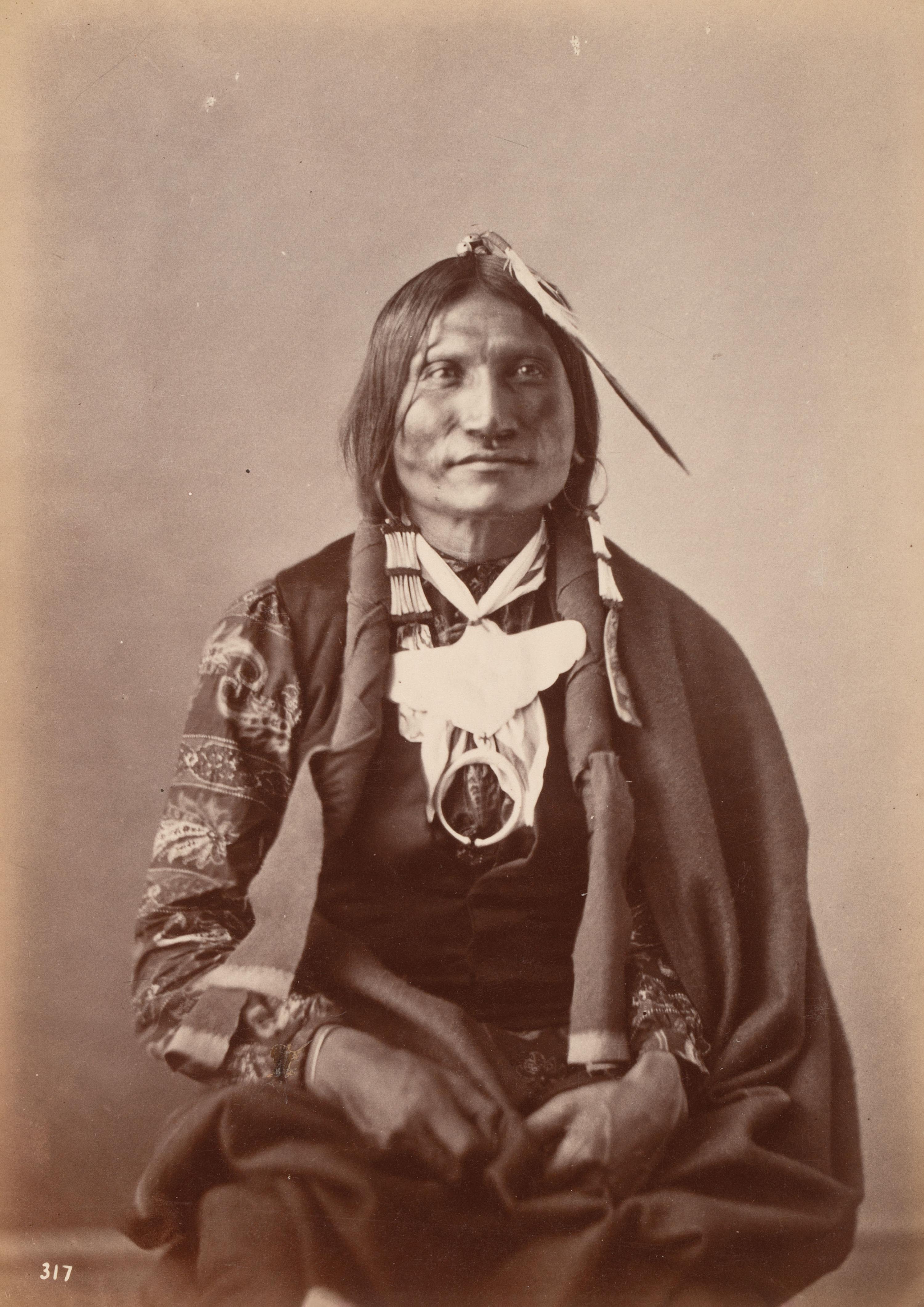 [GARDNER, Alexander (1821-1882), photographer]. Albumen photograph of Good Buffalo, Oglala Lakota. [Washington, DC, 1872].