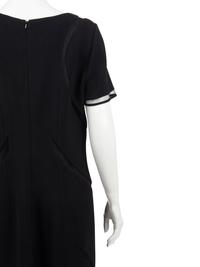 Ralph Rucci Wool Crepe Short Sleeve Dress with Net Inserts