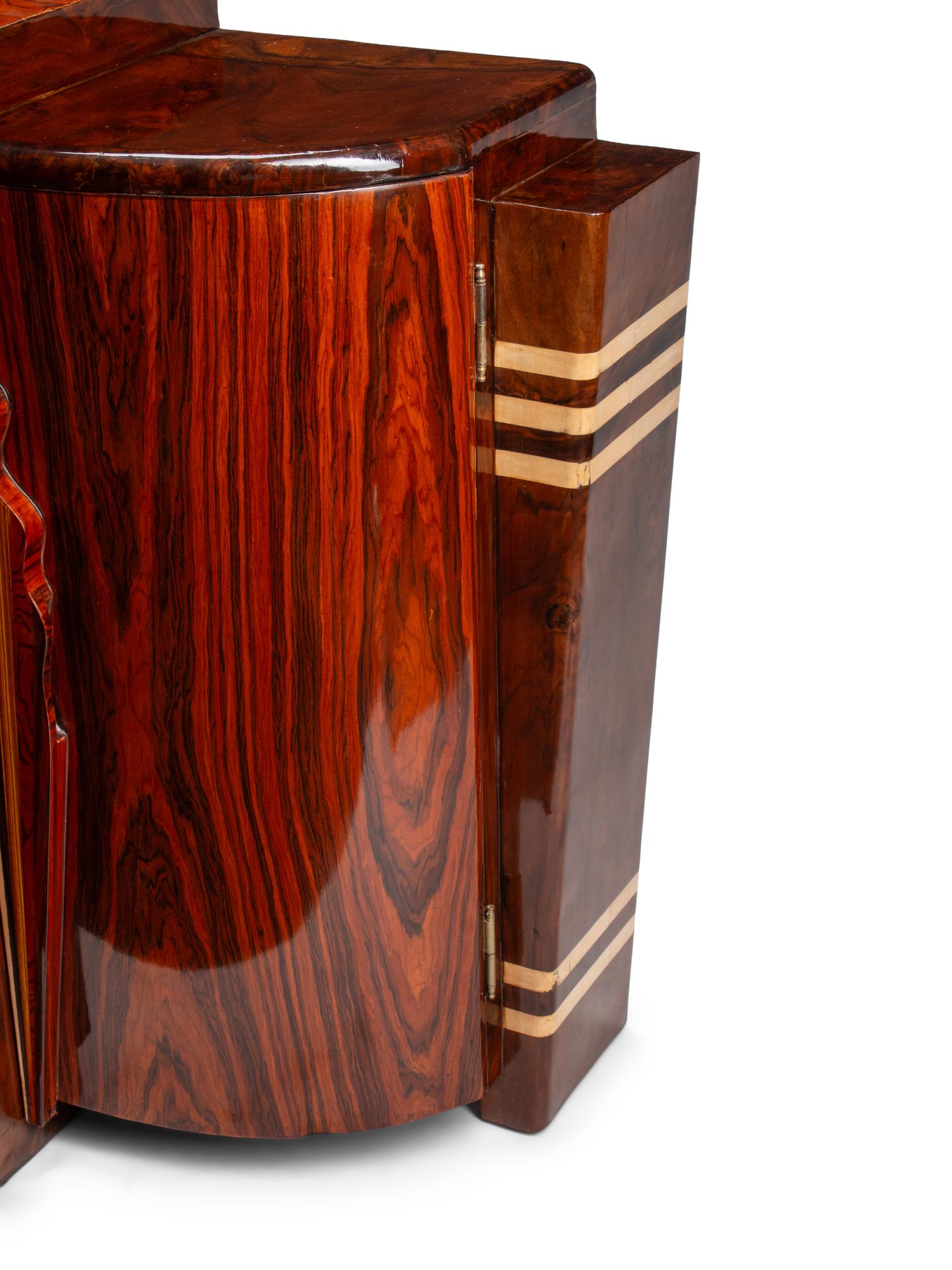 An Art Deco Style Various Woods Console Cabinet