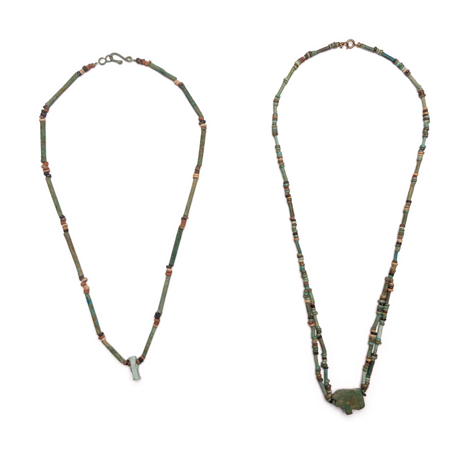Two Egyptian Bead and Faience Necklaces