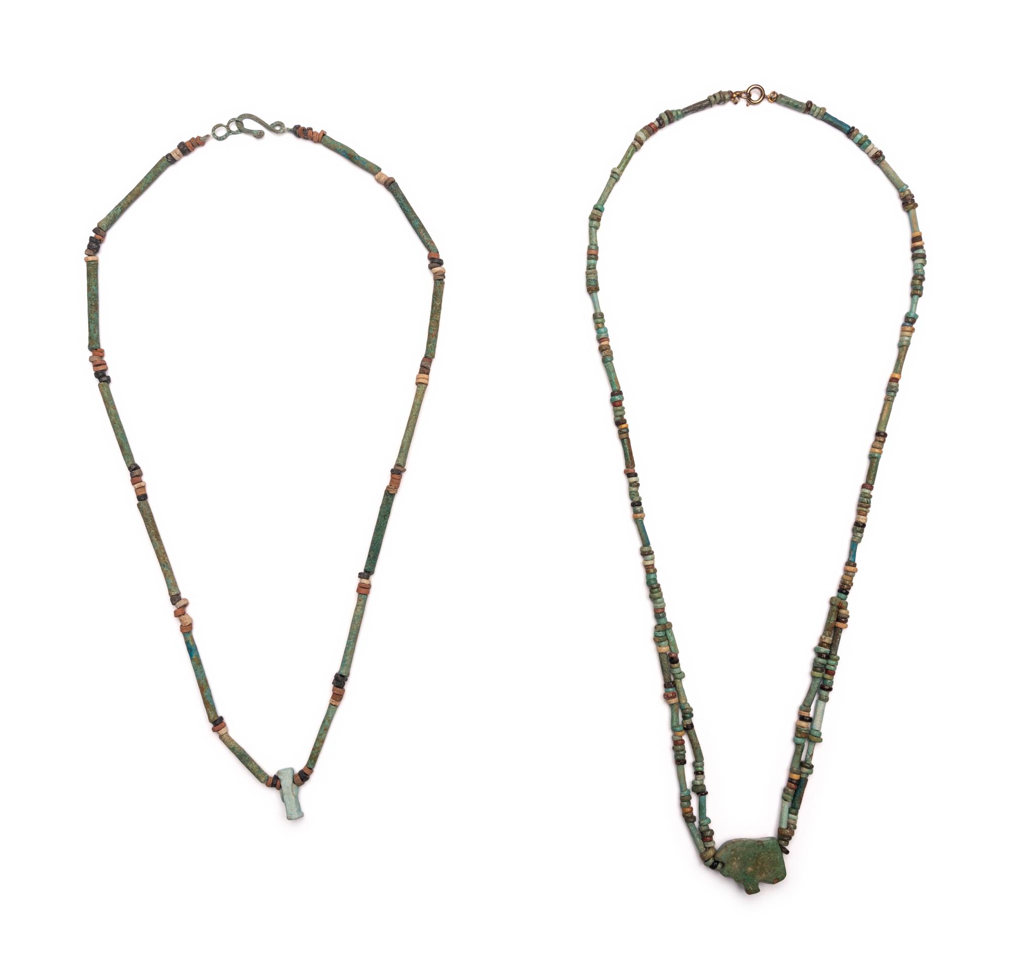 Two Egyptian Bead and Faience Necklaces