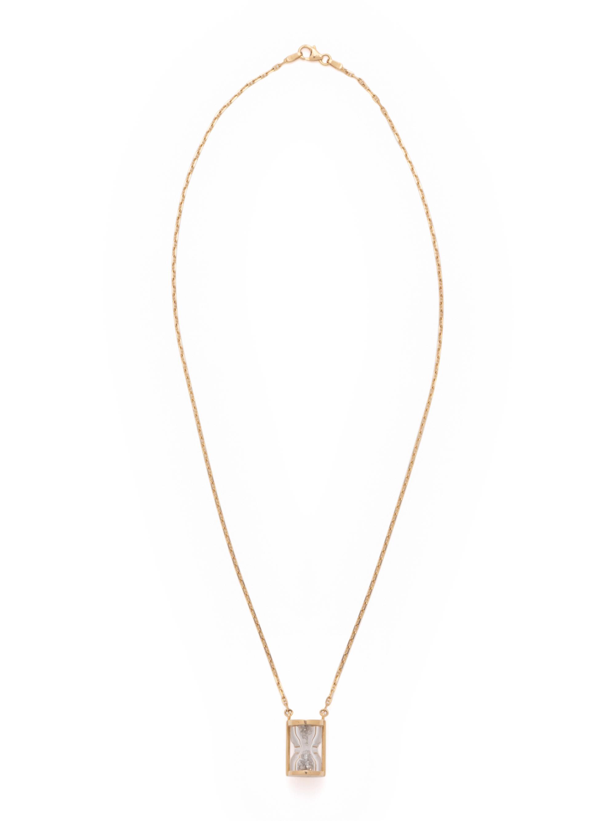SIDNEY MOBELL, YELLOW GOLD AND DIAMOND HOURGLASS NECKLACE