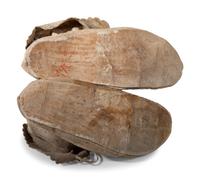 Santee Sioux Beaded Hide Moccasins, with Eagles