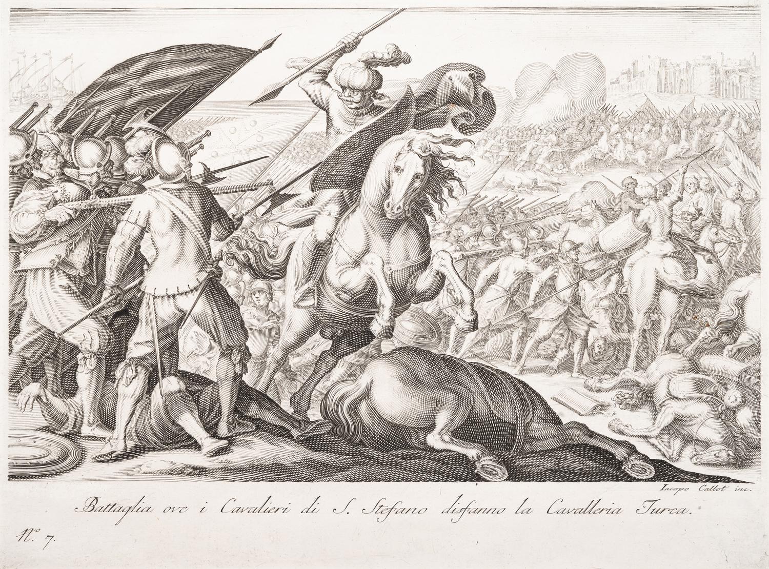 A Group of Five Engravings After Jacques Callot (French, 1592-1635)