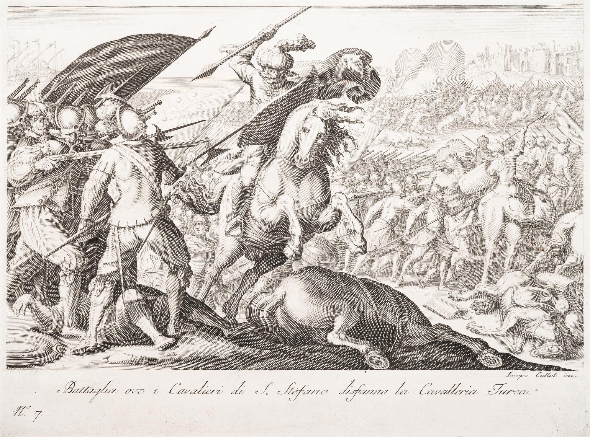 A Group of Five Engravings After Jacques Callot (French, 1592-1635)