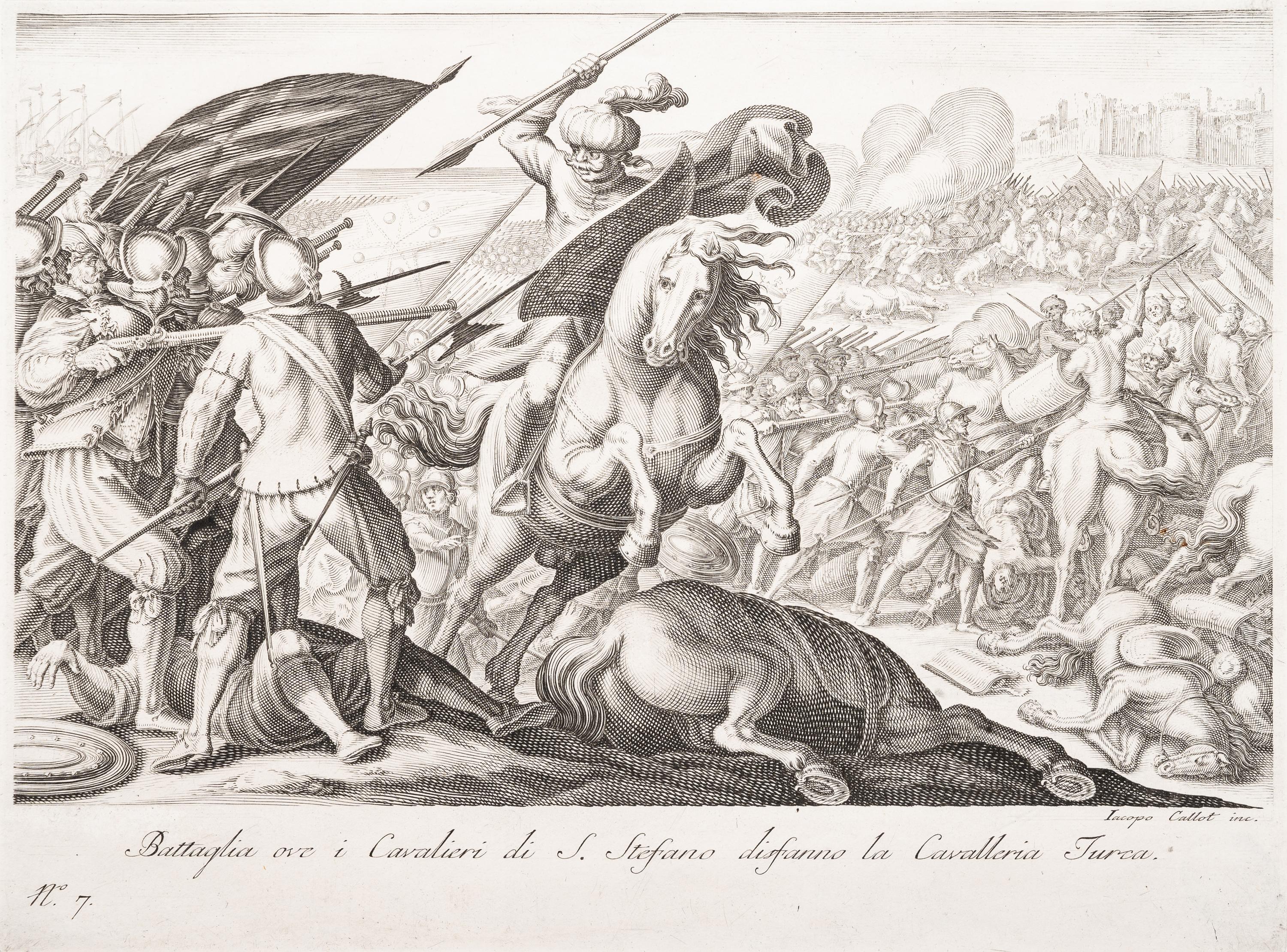 A Group of Five Engravings After Jacques Callot (French, 1592-1635)