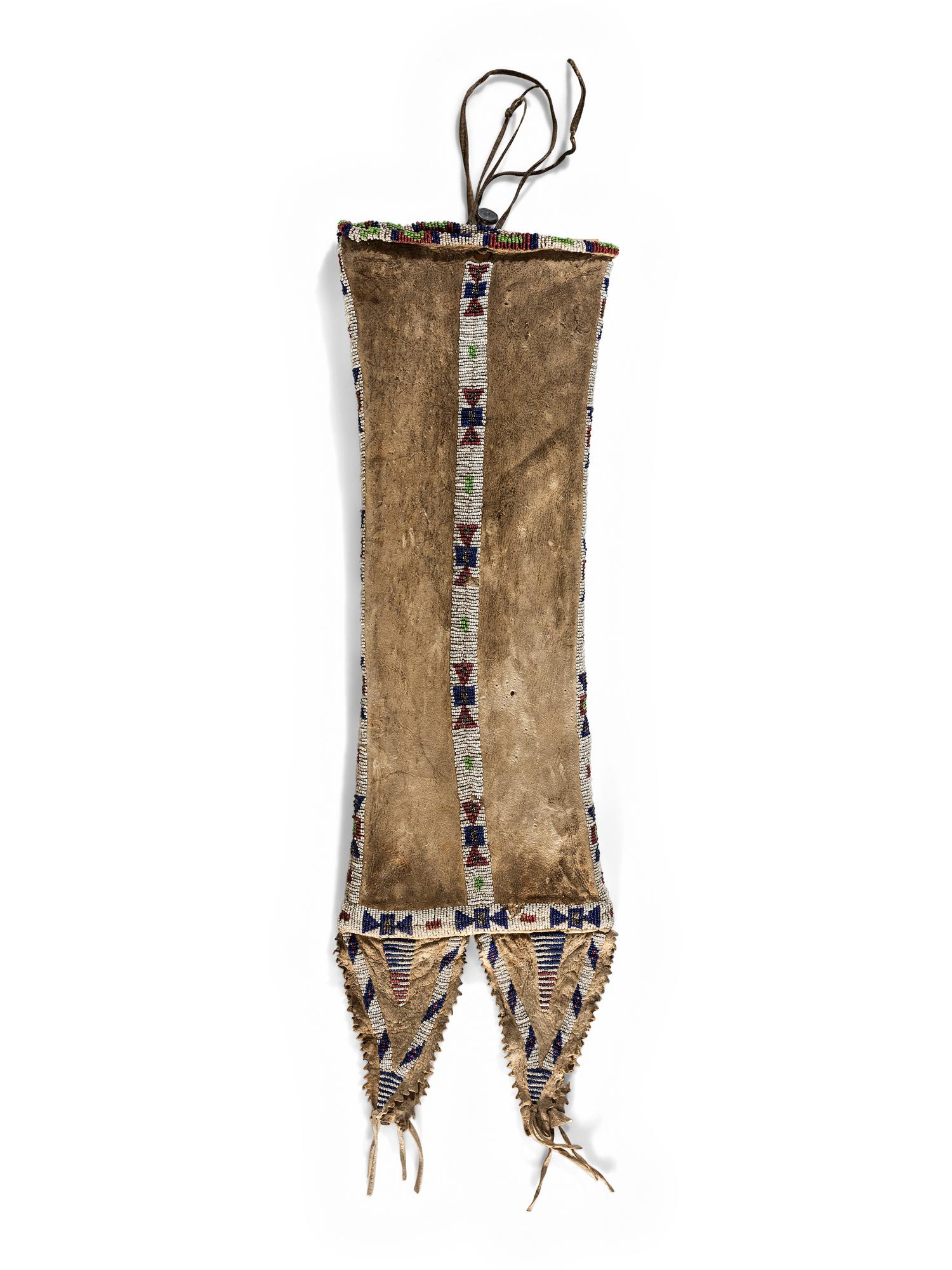 Sioux Beaded Hide Tobacco Bag