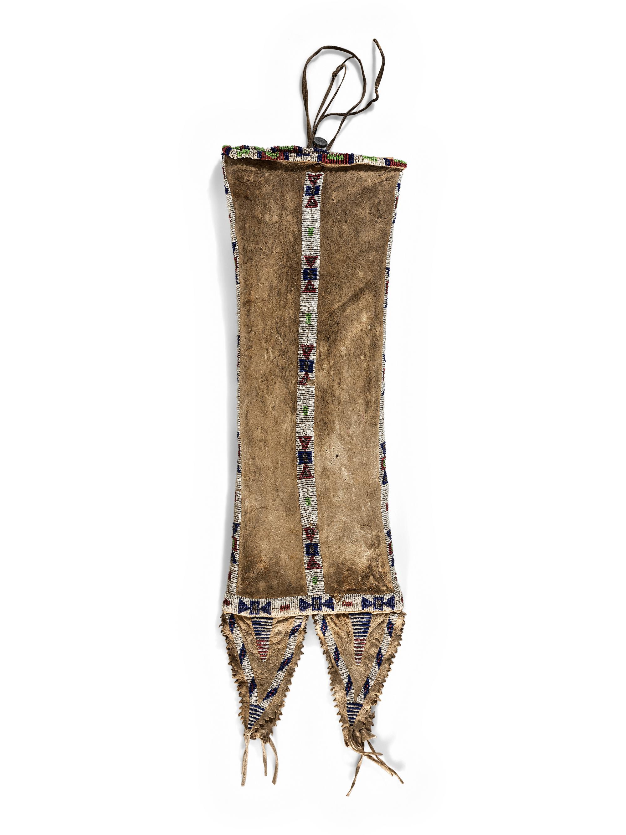 Sioux Beaded Hide Tobacco Bag