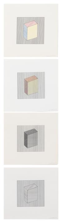 Sol LeWitt, (American, 1928-2007) , Twelve Forms Derived From a Cube, 1984 (complete portfolio of 48 screenprints with title and justif